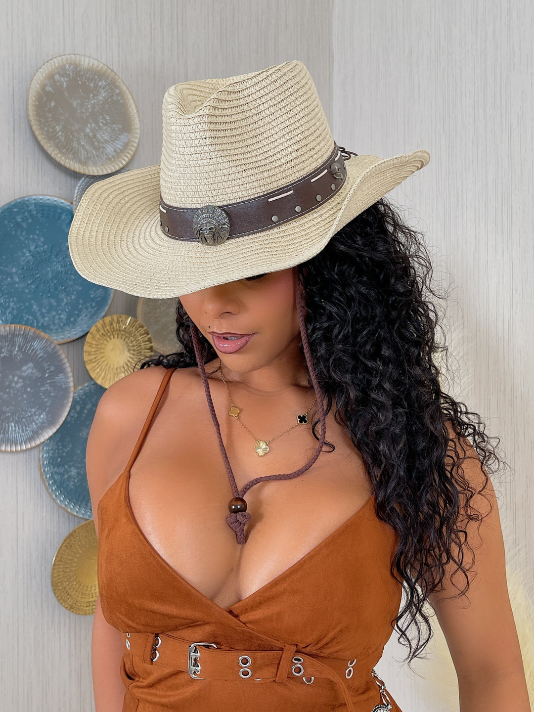 Rodeo Bandit Cowgirl Hat (Beige)