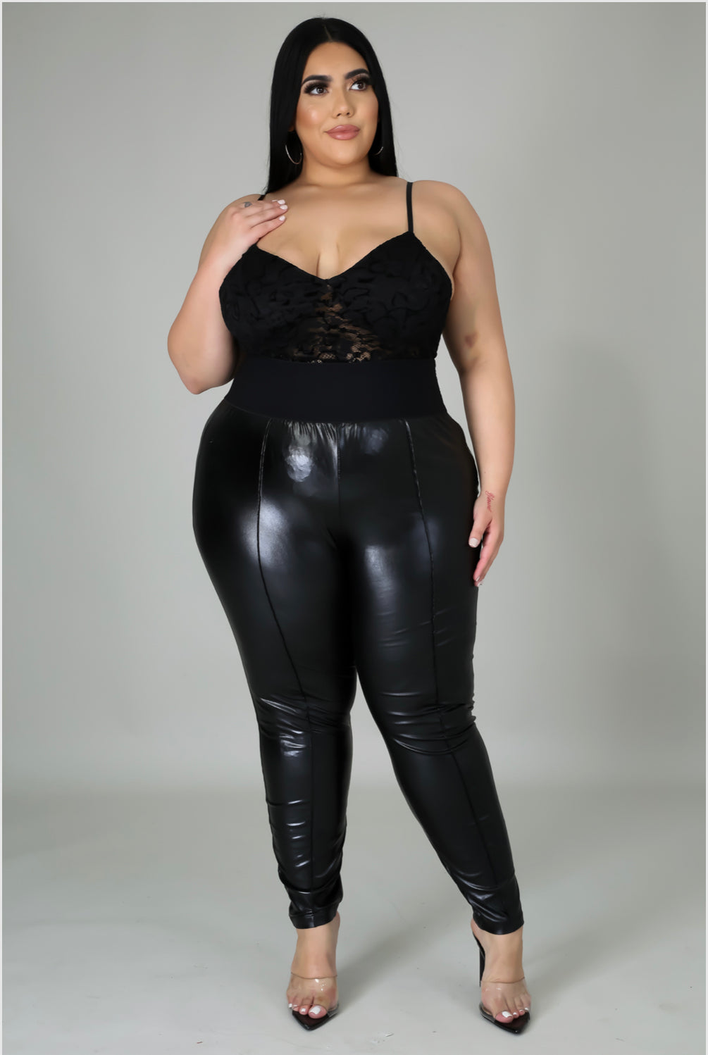 Faux leather Pants(Plus)